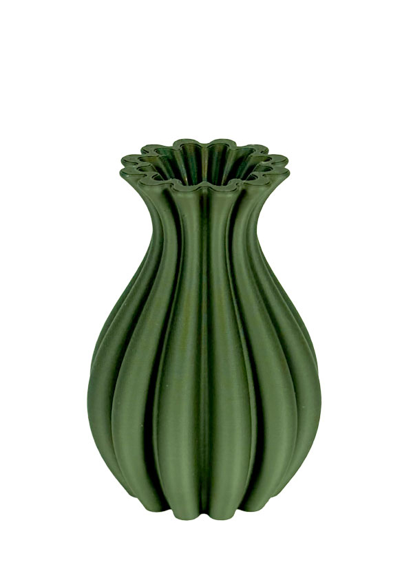 MORPHIES minivase, Valmue (66mm), mat grøn